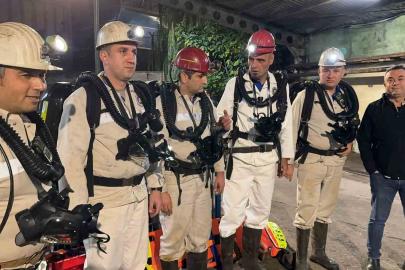 Maden işçileri yangın tatbikatı yaptı