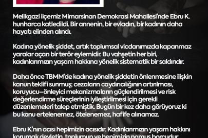 MHP’li Ersoy: "Kadınlarımızın yaşam hakkını korumak devletin, toplumun ve hepimizin namus borcudur"