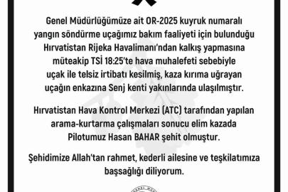Orman Genel Müdürü Karacabey’den şehit pilot için başsağlığı mesajı
