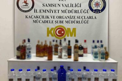 Samsun’da 28,1 litre sahte içki ve 35 litre etil alkol ele geçirildi