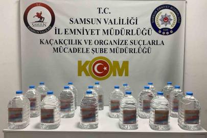 Samsun’da 90 litre etil alkol ele geçirildi