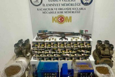 Samsun’da kaçak tütün mamülleri ve silah operasyonu: 1 gözaltı
