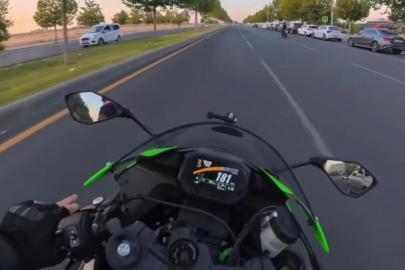 Şehir içinde 181 kilometre hız yapan motosikletli o anları sosyal medyadan paylaştı
