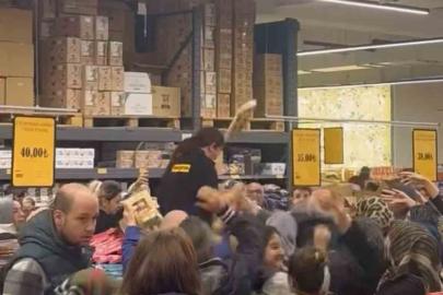 Süpermarkette kampanya izdihama yol açtı