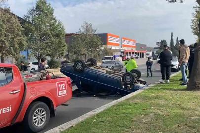 Takla atan araçtan burnu bile kanamadan çıktı