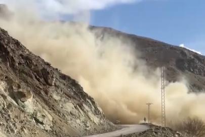 Tehlike oluşturan kayalar dinamit ile temizlendi