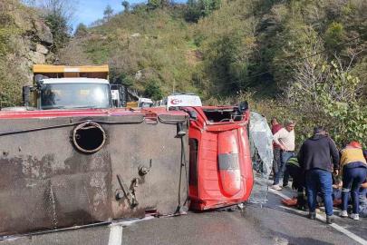 Trabzon’da yangına giden itfaiye aracı kaza yaptı: 2 yaralı