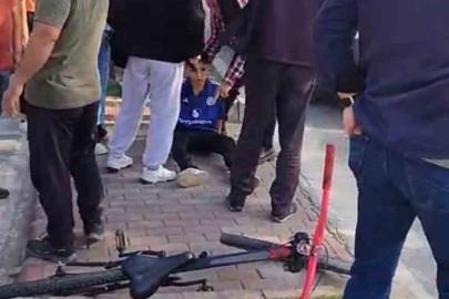Yaya geçidinden bisikletiyle geçerken otomobilin çarptığı çocuk yaralandı
