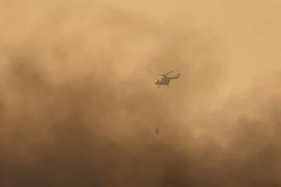 Yüksekova’nın kuş cennetindeki yangına havadan müdahale