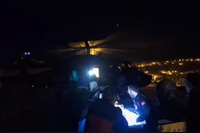 Yüksekten düşen genç, jandarma helikopteriyle kurtarıldı