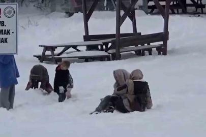 Abant’ta şambrel eğlencesi: Kayak pistine çevirdiler