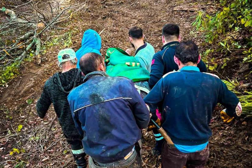 Ağaç keserken yaralanan işçi için seferber oldular