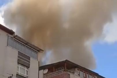 Ankara’da binanın çatısı alev alev yandı