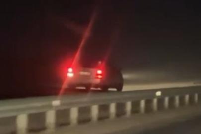 Aracıyla ters şeritte ilerleyen sürücü tehlike oluşturdu