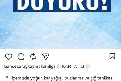 Bahçesaray’da taşımalı eğitime 1 gün ara