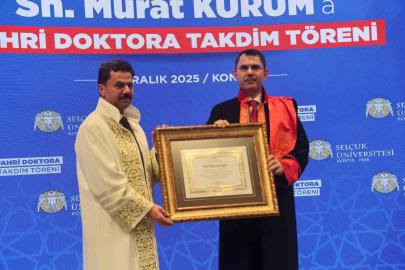 Bakan Murat Kurum’a mezun olduğu Selçuk Üniversitesi’nden fahri doktora