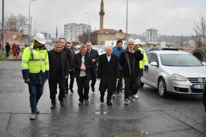 Başkan Büyükkılıç; Kartal Kavşağı altyapı çalışmalarını inceledi