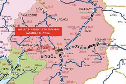 Bingöl-Elazığ yolu tır trafiğine kapatıldı