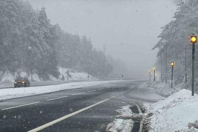 Bolu Dağı’nda kar yağışı yeniden başladı