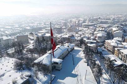 Bolu’da kış güzelliği havadan görüntülendi