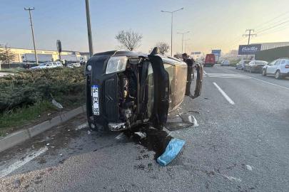 Bolu’da kontrolden çıkan otomobil devrildi: 1 yaralı