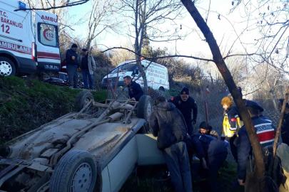 Burdur’da kontrolden çıkan otomobil takla attı: 1 yaralı