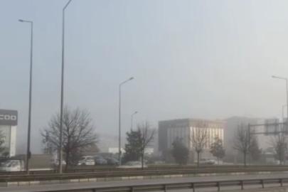 Bursa-Balıkesir yolunda yoğun sis etkili oldu