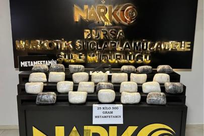 Bursa’da 25 buçuk kilo metamfetamin ele geçirildi