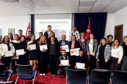 Eğitimleri tamamladılar, AFAD gönüllüsü oldular