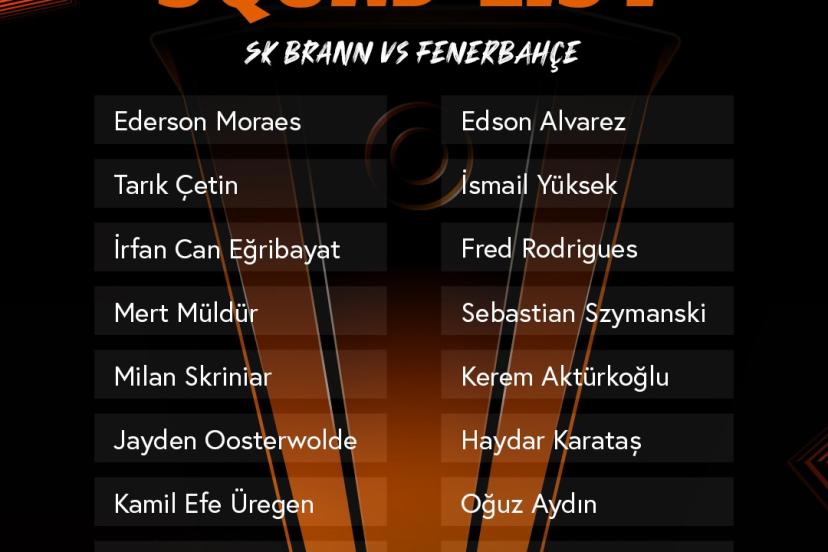 Fenerbahçe’nin Brann maçı kamp kadrosu belli oldu