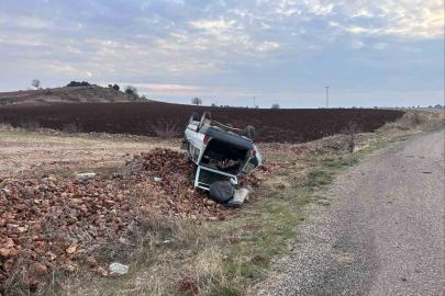 Güvenlik korucusunun aracı takla attı: 1 yaralı