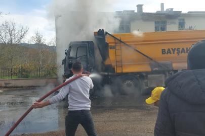 Hafriyat kamyonu küle döndü