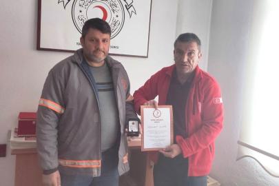 Hisarcık’ta 10 kez kan bağışladı bronz madalya aldı