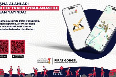 Kahramanmaraş’ta çalışma yapılan yollar  "KMBB Cep Trafik" mobil uygulamasında