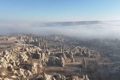 Kapadokya’ya sis çöktü