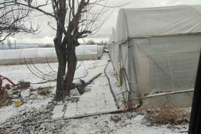 Kar yağışı sebebiyle seralar buz tuttu