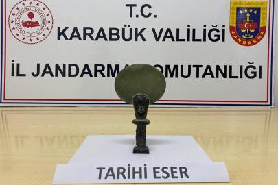Karabük’te Antik Mısır dönemine ait heykel ele geçirildi