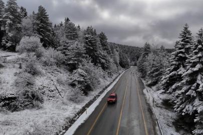 Karabük’te kar manzaraları dronla görüntülendi
