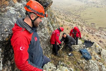 Kayalıklarda mahsur kalan keçiler JAK timi tarafından kurtarıldı