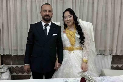 Kırgız gelin ve Yüksekovalı damadın kargoda başlayan aşkı mutlu sonla bitti
