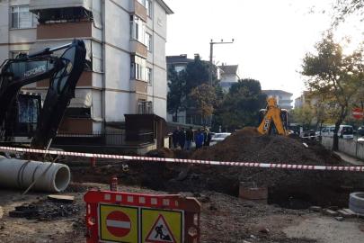 Kocaeli’de altyapı çalışması sırasında doğalgaz borusu patladı