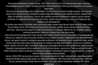 Kocasinan Şimşekspor’dan sert açıklama: "Bu hakemi maçlarımıza istemiyoruz"