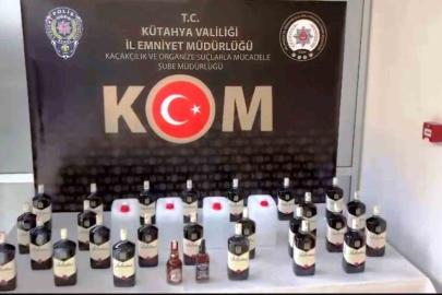 Kütahya’da 41 litre kaçak alkollü içki ele geçirildi