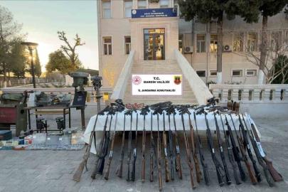 Mardin’de yasa dışı silah imalathanesine baskında çok sayıda silah ele geçirildi