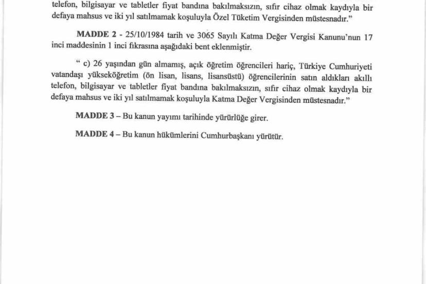 MHP’li Özdemir: "Üniversite öğrencilerinin alacakları elektronik cihazlarda kısıtlama olmaksızın ÖTV’den muaf tutulmalarına dair kanun teklifimizi meclise sunduk"