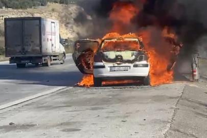 Peugeot marka otomobil alev topuna döndü