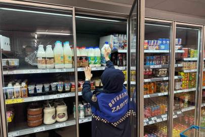 Raflarda bulunan tarihi geçmiş ürünler imha edildi