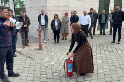 Samsun Adliyesi’nde yangın söndürme tatbikatı