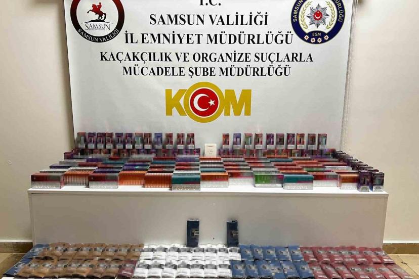 Samsun’da kaçak tütün ve elektronik sigara ürünleri ele geçirildi