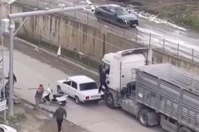 Samsun’da tır şoförüne sopayla saldırdılar